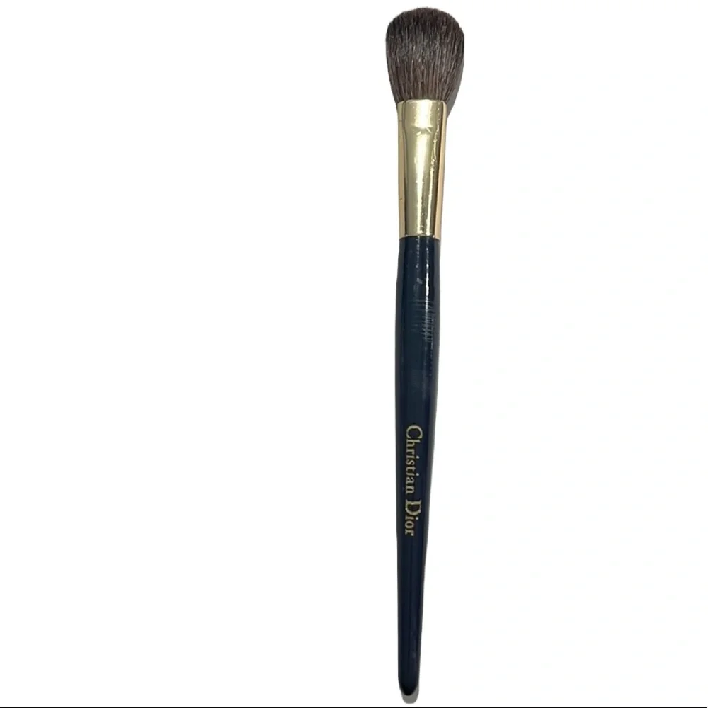 Christian Dior Artist Makeup Blush Brush Blue Handle Gold letters 2002 Vtg
